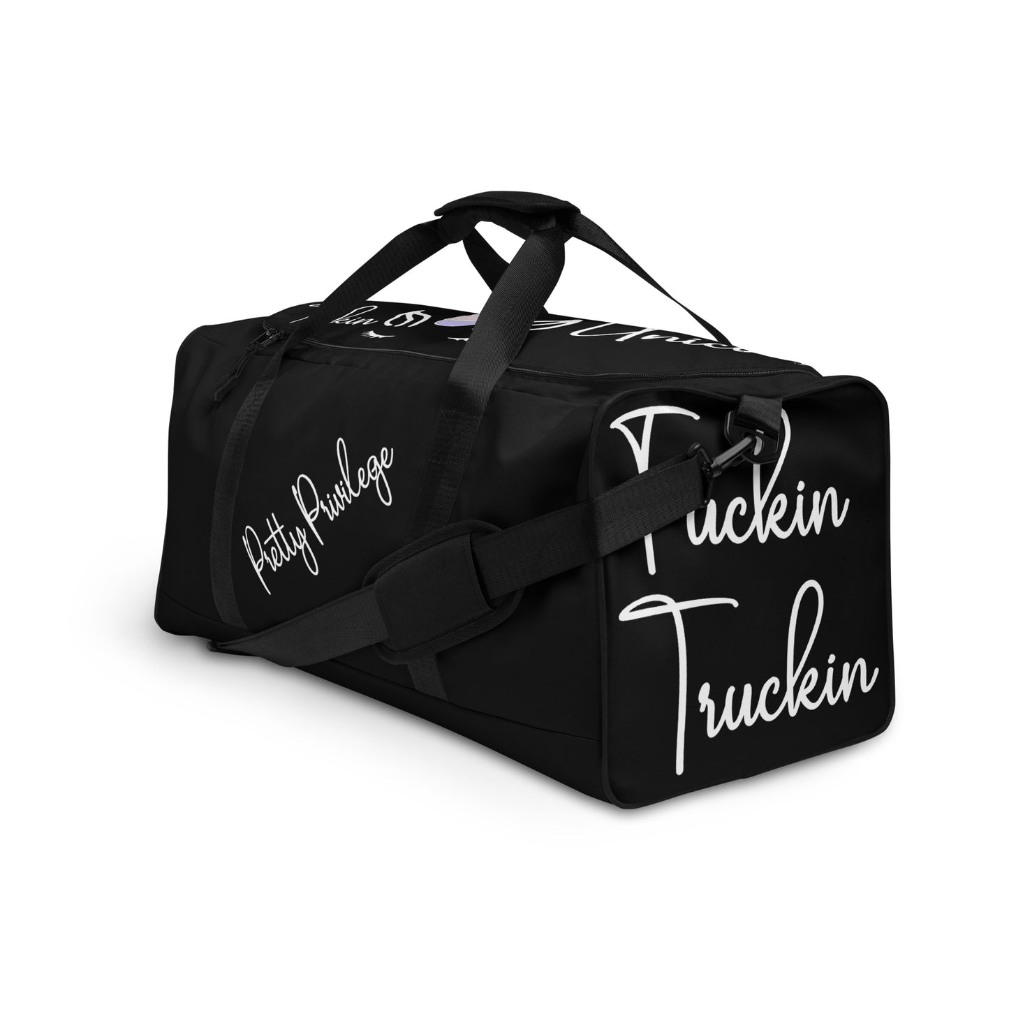 Truckin Unicorn Black Duffle Bag